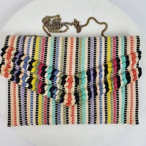 Vintage Sole Society Crossbody Purse Thatch Rug 11.5x8 Inch